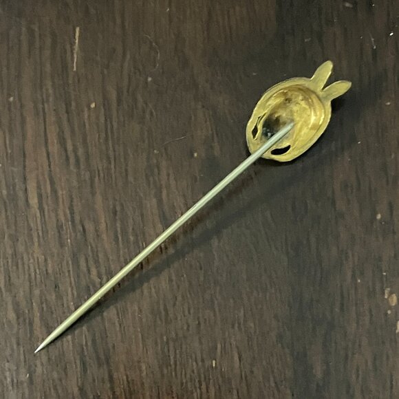 Antique Yellow Painted Native American Man Stick / Hat / Tie Pin - Picture 6 of 7